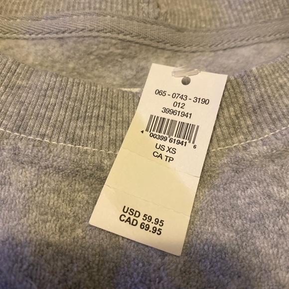 Aerie Gray Off-the-Shoulder Sweater with Green Accents - Picture 7 of 7